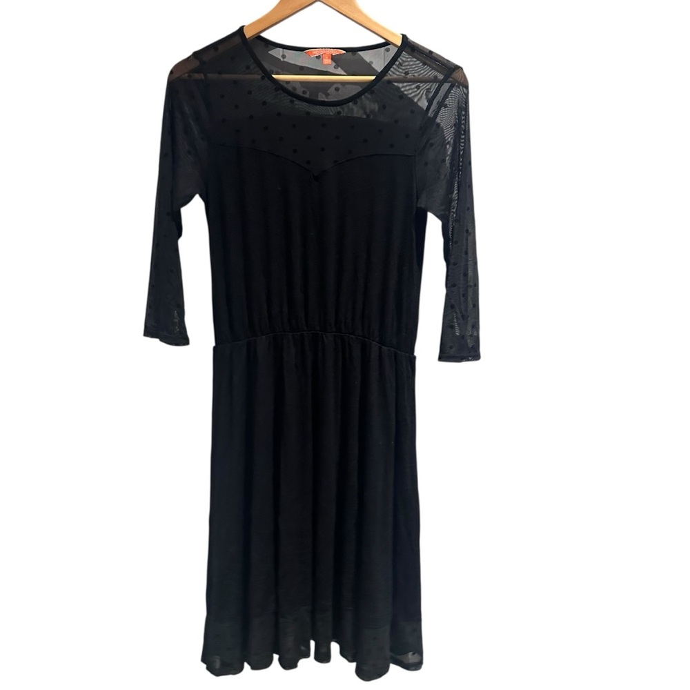 Modcloth Black Polka Dot Midi Dress Sheer Size‎ Medium